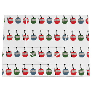 Retro Ski Lift Illustration Large Gift Bag