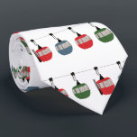 Retro Ski Lift Illustration Skier Tie<br><div class="desc">Modern ski themed gift for him and her. Retro ski lift gondola illustration pattern for skiers,  snowboarders. Snowboarding,  skiing,  skis gifts</div>