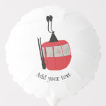 Retro Ski Lift Skiing Snow Mountain Illustration Balloon<br><div class="desc">Modern ski themed gift for him and her. Retro ski lift gondola illustration pattern for skier. Skiing themed home decor and gifts.</div>