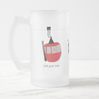 Retro Ski Lift Skiing Snow Mountain Illustration