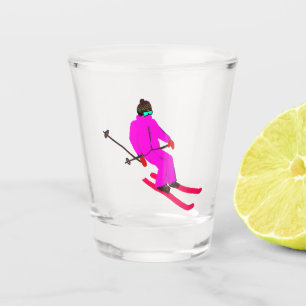 Retro Ski Opening Skier Christmas New Year Shot Glass