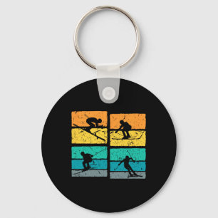 Retro Ski Outfit For Skiers Skiing  Key Ring