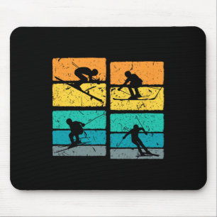 Retro Ski Outfit For Skiers Skiing Mouse Mat