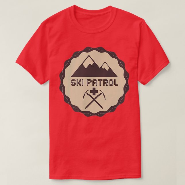 RETRO SKI PATROL  Skiier, Mountain Medic, Snowboar T-Shirt (Design Front)