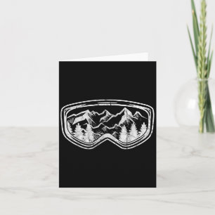 Retro Ski Snowboard Goggles Gift Skiing Snow Winte Card