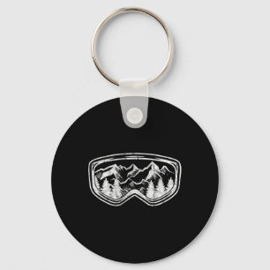 Retro Ski Snowboard Goggles Gift Skiing Snow Winte Key Ring