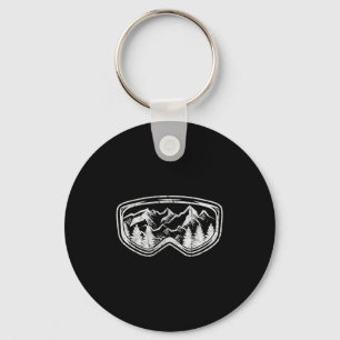 Retro Ski Snowboard Goggles Gift Skiing Snow Winte Key Ring