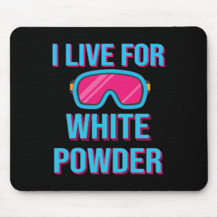 Retro Ski Snowboard Goggles I Live For White Powde Mouse Mat