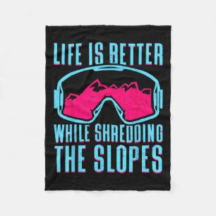 Retro Ski Snowboard Goggles Vintage 80s 90s Skiing Fleece Blanket