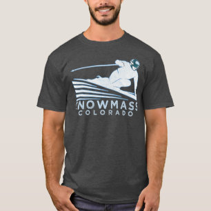 Retro Ski Snowmass Colorado Illustration Snow T-Shirt