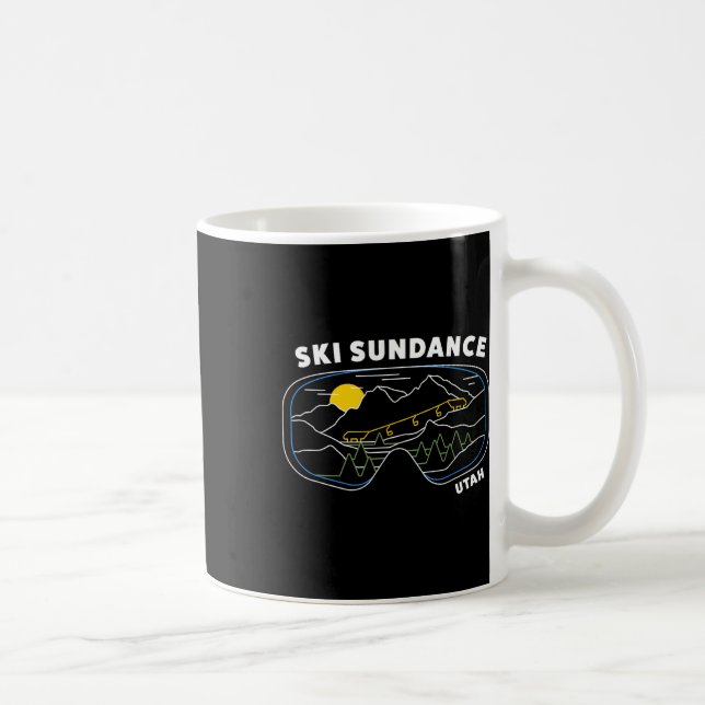 Retro Ski Sundance Utah Us Ski Resort Ski Snowboar Coffee Mug (Right)