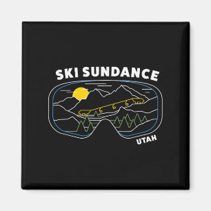 Retro Ski Sundance Utah Us Ski Resort Ski Snowboar Magnet