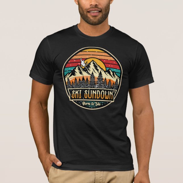 Retro Ski Sundown T-Shirt (Front)
