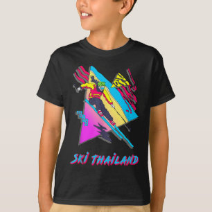 Retro Ski Thailand Adventure Graphic Skier Skiing  T-Shirt