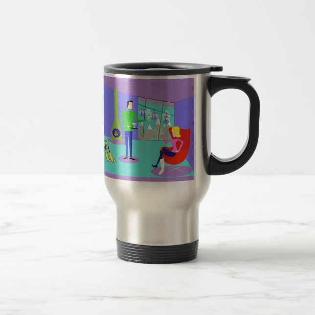 Retro Ski Vacation Travel Mug (Right)