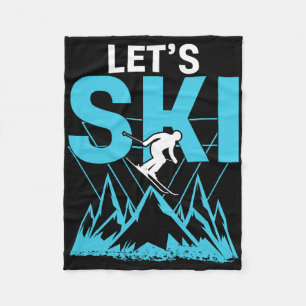 Retro Ski Vintage 80s 90s Skiing Outfit _2 Fleece Blanket