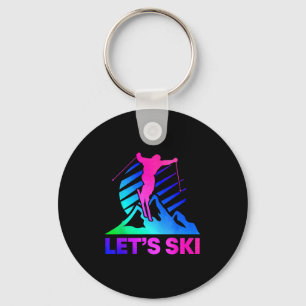 Retro Ski Vintage 80s 90s Skiing Outfit _4 Key Ring