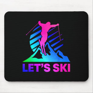Retro Ski Vintage 80s 90s Skiing Outfit _4 Mouse Mat