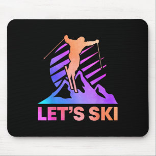 Retro Ski Vintage 80s 90s Skiing Outfit Mouse Mat
