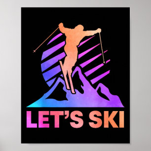 Retro Ski Vintage 80s 90s Skiing Outfit Poster