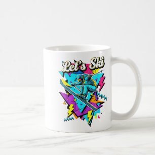 Retro ski vintage 80s 90s skiing sports design coffee mug