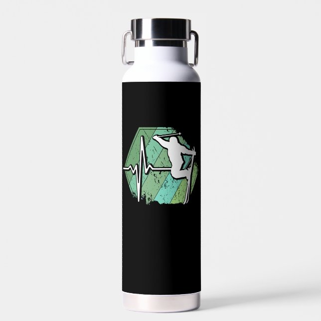 Retro Ski Vintage 80s 90s Water Bottle (Front)