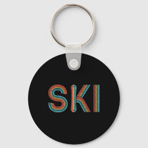 Retro Ski Vintage 80s 90s Winter Sport Skiing Men Key Ring