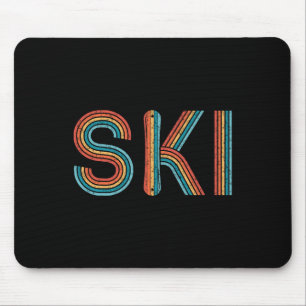 Retro Ski Vintage 80s 90s Winter Sport Skiing Men Mouse Mat