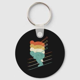 Retro Ski Vintage Skiing - Skier Key Ring