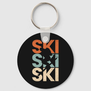 Retro Ski Vintage Skiing Skiers Snowboarder Enthus Key Ring