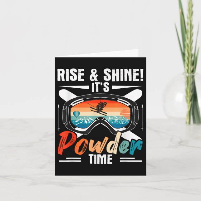 Retro Ski Winter Sport Skiing Rise &amp; Shine! It Card (Front)