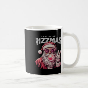 Retro Skibidi Rizzmas Christmas Rizz Santa Bubbleg Coffee Mug