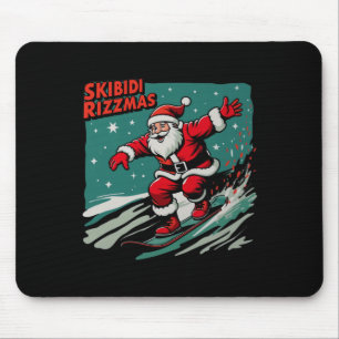 Retro Skibidi Rizzmas Funny Santa Clause Skating B Mouse Mat