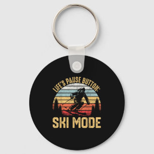 Retro Skiing Adventure Ski Enthusiasts Key Ring