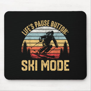 Retro Skiing Adventure Ski Enthusiasts Mouse Mat