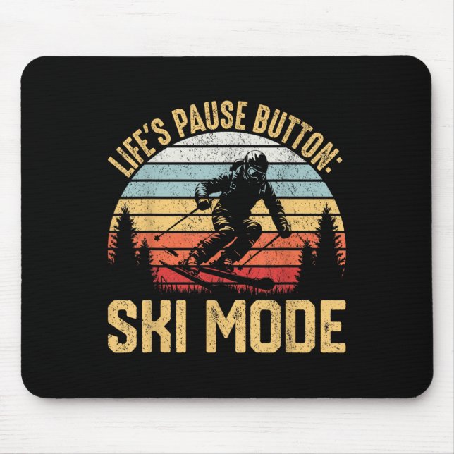 Retro Skiing Adventure Ski Enthusiasts  Mouse Mat (Front)