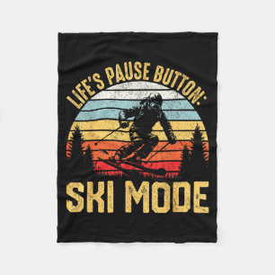 Retro skiing adventure ski snowboard enthusiasts fleece blanket