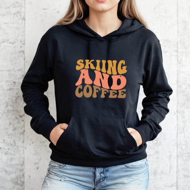 Retro Skiing and Coffee Sweatshirt (Creator Uploaded)