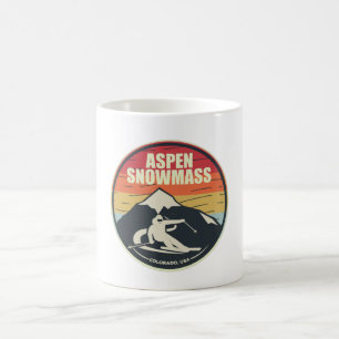 Retro Skiing Aspen Snowmass Colorado USA Coffee Mug