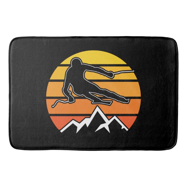 Retro Skiing Bath Mat (Front)