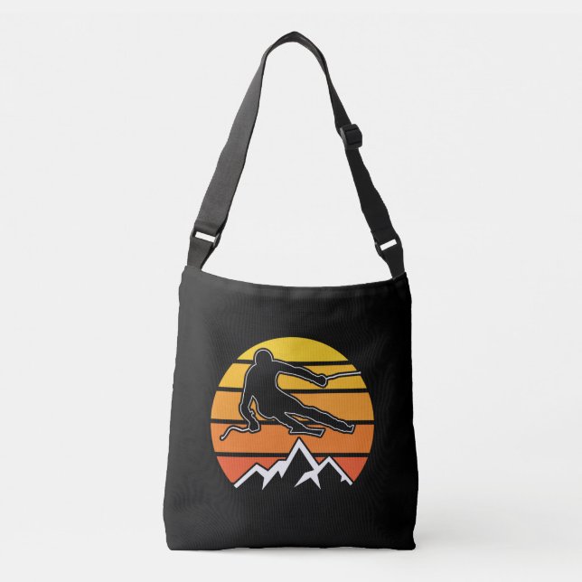 Retro Skiing Crossbody Bag (Front)