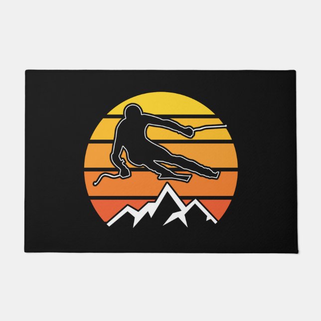 Retro Skiing Doormat (Front)