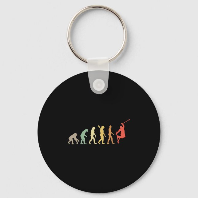 Retro Skiing Evolution For Skiers Skiing Season  Key Ring (Front)