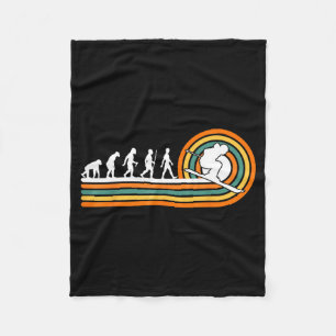 Retro skiing evolution - ski sports lovers fleece blanket