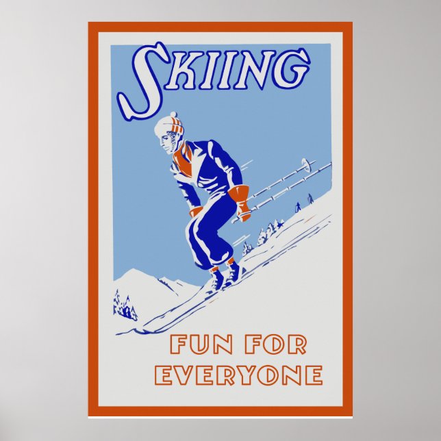 Retro skiing fun for everyone medium poster (Front)