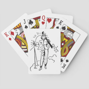 Retro Skiing Lady Playing Cards