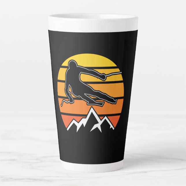 Retro Skiing Latte Mug (Front)