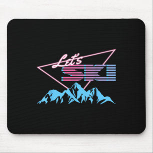 Retro Skiing Mountains 80s Ski Resort Vintage Ski Mouse Mat