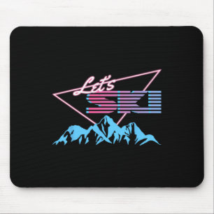 Retro Skiing Mountains 80s Ski Resort Vintage Ski Mouse Mat