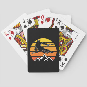 Retro Skiing Playing Cards